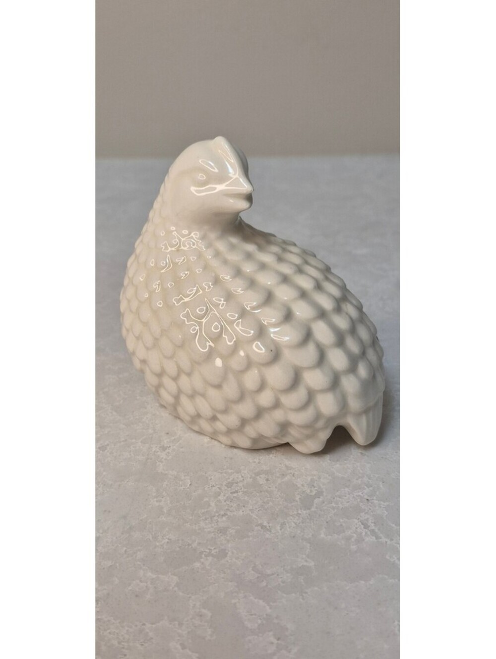 Vintage Arnel's White Glazed Ceramic Quail Partridge Figurine Retro Decor